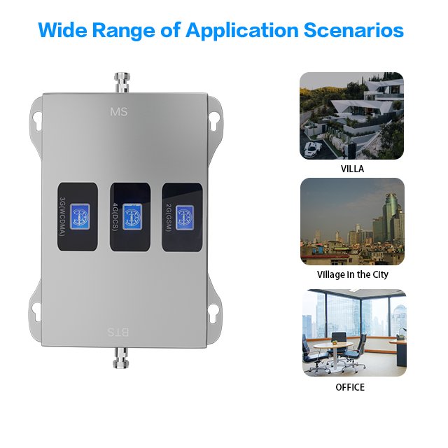 Tri Band Mobile Signal Booster 2g/3g/4g Lte 900 1800 2100Mhz Mobile Signal Repeater Phone Signal Booster
